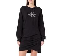 Calvin Klein Ls Monologo Terry Crew Fashion D Lv047E224G Robes, Black (Black), S Femme