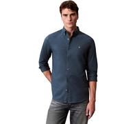 Calvin Klein LS Solid Oxford Chemise Classique LV140EM125 pour Hommes, Bleu (Bleu Sarcelle), XL, Bleu (Bleu Marine Sarcelle), XL