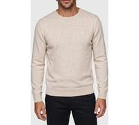 Calvin Klein Ls Supima Cotton Crewneck Snow Heather Taille: S | Pulls Outlet | Homme | Blanche