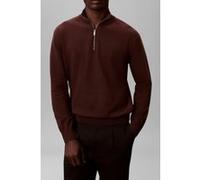 Calvin Klein Ls Supima Quarter Zip Sweater Rich Brown Taille: M | Pulls Outlet | Homme | Marron