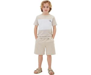 Calvin Klein LVCKSJA46B Lot de 2 t-Shirts pour garçon, Gris (Oatmeal 13-0401 TCX), 8 Ans