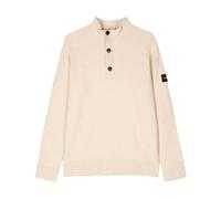Calvin Klein - Lycra Blend Button Quarter Zip - Homme - Pulls - Gris - Taille: L
