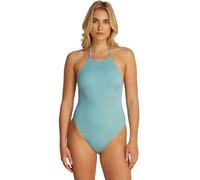 Calvin Klein Maillot de Bain Femme High Neck One Piece Dos Nu, Turquoise (Saltwater Aqua), M