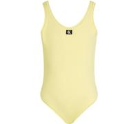 Calvin Klein Maillot de Bain Une Pièce Fille Dos Nu, Jaune (Elfin Yellow), 8-10 Ans