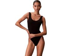 Calvin Klein Maillot de Bain Une pièce LV00Q61205 pour Femme, Noir (20242 Icon Cotton Emblem W Black), M