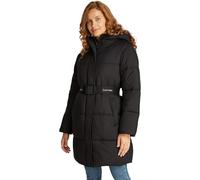 Calvin Klein Manteau Femme Logo Belt Long Puffer avec Ceinture, Noir (Ck Black), XS