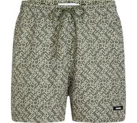 Calvin Klein Medium Drawstring-Print Km0Km01120 Short de Bain, Green (Zigzag Logo Green AOP), S Homme