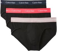 Calvin Klein Men Hip Brief 3pk Brown (Black W Shoreline WB/Black W Fresh) S