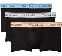 Calvin Klein Men Low Rise Trunk 3PK Black (Black Bodies w/Gulf Blue/Light Cas) XXL