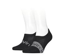 Calvin Klein Men's Liner Socks 2 pack, Footie Pour des hommes, Black, 39/42