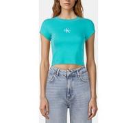 Calvin Klein Monogram Baby Tee Turquoise Infusion Taille: XS | T-shirts Outlet | Femme | Cyan