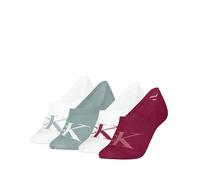 Calvin Klein Monogram Footie, Rouge Baie/Vert Jade, 34-36 (Lot de 4) Femmes