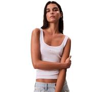 Debardeur femmes Calvin Klein Jeans MONOLOGO SCOOP NK RIB TANKTOP Blanc EU S
