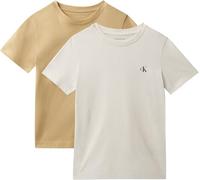 Calvin Klein Monogram Top IB0IB01093 Lot de 2 Paires de Chaussettes pour garçon Beige Sable et Blanc 4 Ans, Beige (Beige Sable/Blanc), 4 Ans