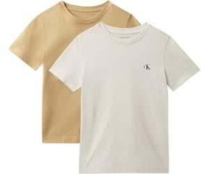 Calvin Klein Monogram Top IB0IB01093 Lot de 2 Paires de Chaussettes pour garçon Beige Sable et Blanc 4 Ans, Beige (Beige Sable/Blanc), 4 Ans