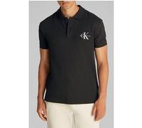 Calvin Klein Monologo Polo Standard Fit Polo Shirt, Black Taille: L | Polos Outlet | Homme | Le Noir