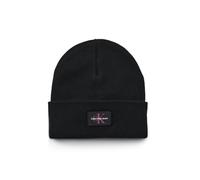 Calvin Klein MONOLOGO Rubber Beanie, Bonnet Femme, Black,