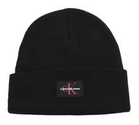 Calvin Klein MONOLOGO Rubber Beanie K60K611834 Chapeaux, Noir (Black), OS Femme