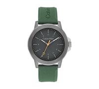 Calvin Klein Montre à Mouvement à Quartz Trois Aiguilles pour Homme Collection CK Reset avec Bracelet en Silicone Vert - 25200472