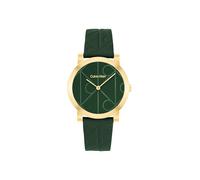 Calvin Klein Montre À Mouvement Quartz Deux Aiguilles pour Femme Collection CK Monogram avec Bracelet en Cuir Vert - 25100129