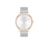 Calvin Klein Montre À Mouvement Quartz Deux Aiguilles pour Femme Collection CK Timeless avec Bracelet Milanais en Acier Inoxydable Argenté - 25100006
