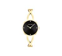 Calvin Klein Montre à mouvement à quartz à deux aiguilles pour femme Collection sculptée Embrace avec bracelet jonc en acier inoxydable doré - 25100059