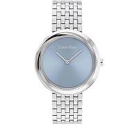 Calvin Klein Montre À Mouvement Quartz Deux Aiguilles pour Femme Collection Twisted Bezel avec Bracelet en Acier Inoxydable Argenté - 25100065
