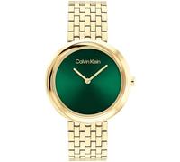 Calvin Klein Montre À Mouvement Quartz Deux Aiguilles pour Femme Collection Twisted Bezel avec Bracelet en Acier Inoxydable de Couleur Dorée - 25100066