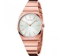 Calvin Klein - Montre à Quartz Or Rose avec Cadran Blanc - Femme - Accessoires - Brun - Taille: ONE Size