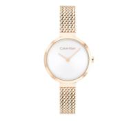 Calvin Klein Montre Analogique à Quartz pour Femme Collection Minimalistic T Bar 28MM Mesh avec Bracelet Milanais en Acier Inoxydable Couleur Or Rose Clair - 25200083