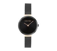 Calvin Klein Montre Analogique à Quartz pour Femme Collection Minimalistic T Bar 28MM Mesh avec Bracelet Milanais en Acier Inoxydable Noir - 25200084