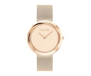 Calvin Klein Montre Analogique à Quartz pour Femme Collection Twisted Bezel avec Bracelet Milanais en Acier Inoxydable Couleur Or Rose Clair - 25200013