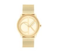 Calvin Klein Montre Analogique à Quartz pour Homme et Femme Collection Iconic Mesh - 35MM avec Bracelet Milanais en Acier Inoxydable de Couleur Dorée - 25200034