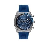 Calvin Klein Montre Analogique Multifunction à Quartz pour Homme Collection CK Flex avec Bracelet en Silicone Bleu - 25200468
