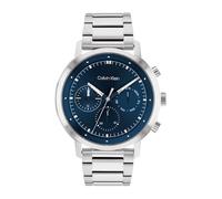 Calvin Klein Montre Analogique Multifunction à Quartz pour Homme Collection Gauge avec Bracelet en Acier Inoxydable Argenté - 25200063