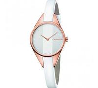 Calvin Klein - Montre Quartz Calvin Klein Rebel avec Bracelet en Cuir Blanc - Femme - Accessoires - Blanc - Taille: ONE Size