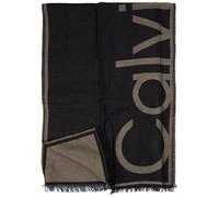 Calvin Klein Oversized Logo LW Jacquard Stole Lv04F8066G Écharpes, Black (Black/Desert Taupe), Taille Unique Femme