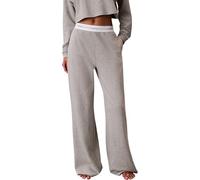 Calvin Klein Pantalon de Pyjama Femme Logo Jersey avec Ceinture Emblématique, Gris (Grey Heather), L