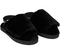 Calvin Klein Pantoufles pour femme avec Velcro Surfaces Yw0yw01158, noir, noir, blanc brillant, 38 EU