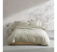 Calvin Klein - Parure de lit pour Grand lit, Parure de lit décontractée en Percale de Coton lavé avec taies Assorties, certifiée Oeko-Tex (Percale de Coton délavé Moderne, Vert, Grand lit)