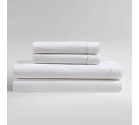 Calvin Klein - Parure de lit pour lit Simple, Parure de lit en Percale de Coton avec taie d'oreiller Assortie, Poches Profondes, vêtement décontracté délavé, Essentiels de dortoir (Percale Blanche)