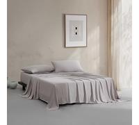 Calvin Klein - Parure de lit pour très Grand lit, draps Nets et sur Mesure avec Un mélange de Coton naturellement Doux au Toucher léger, draps de lit avec taies d'oreiller et Drap-Housse Assortis