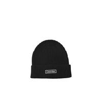 Calvin Klein Bonnet Patch Chunky côtelé Coton Noir Taille unique Homme