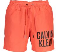 Calvin Klein Homme Short de Bain Long, Orange (Bright Vermillion), S