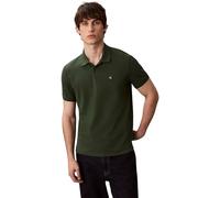 Calvin Klein Polo Manches Courtes Homme Monogram Pique en Coton, Vert (Sycamore), XL