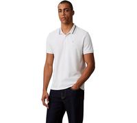 Calvin Klein Polo Manches Courtes Homme Monogram Pique Tipped en Coton, Blanc (Blanc De Blanc), XL