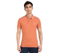 Calvin Klein Polo Manches Courtes Homme Tipping Slim avec Stretch, Orange (Aragon), S