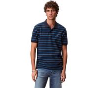 Calvin Klein Polo Monogramme piqué rayé SS LV04RF216G pour Homme, Bleu, XL