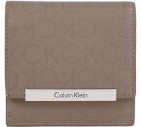 Calvin Klein Porte-Carte Femme Linear Trifold Mono Petit, Beige (Cinder Monogram PU), Taille Unique