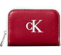 Calvin Klein Portefeuille contrasté CK Medium Zip Around LV04F1143G pour Femme, Rouge (Bordeaux), Taille Unique